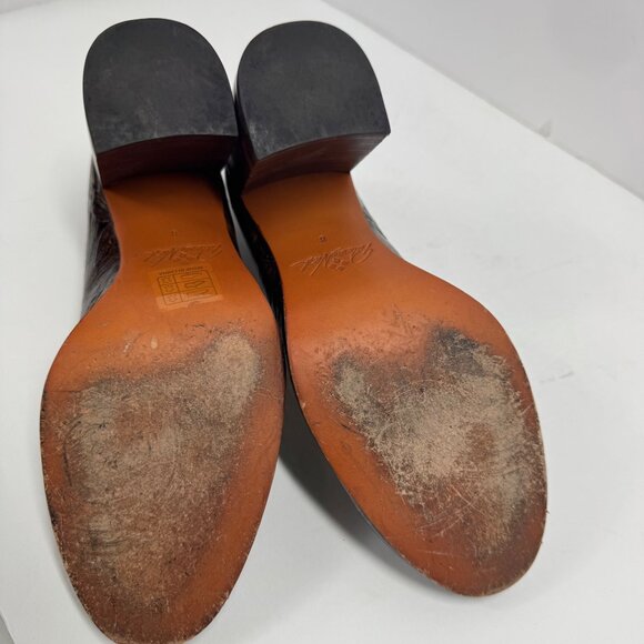 Patricia Nash Pumps Size 8 Anita Block Heel Floral Tooled Leather - Picture 7 of 12